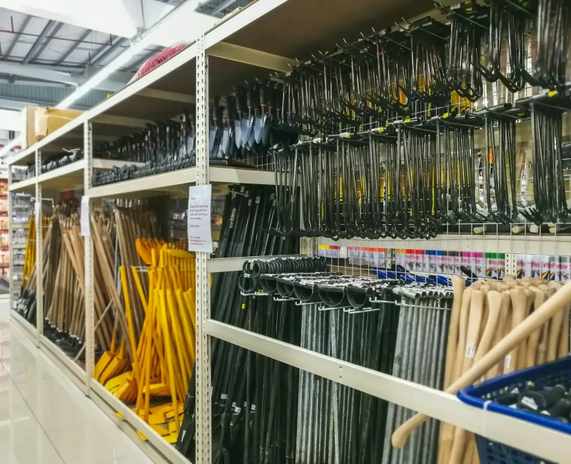 hardware items at the supermarket aisle